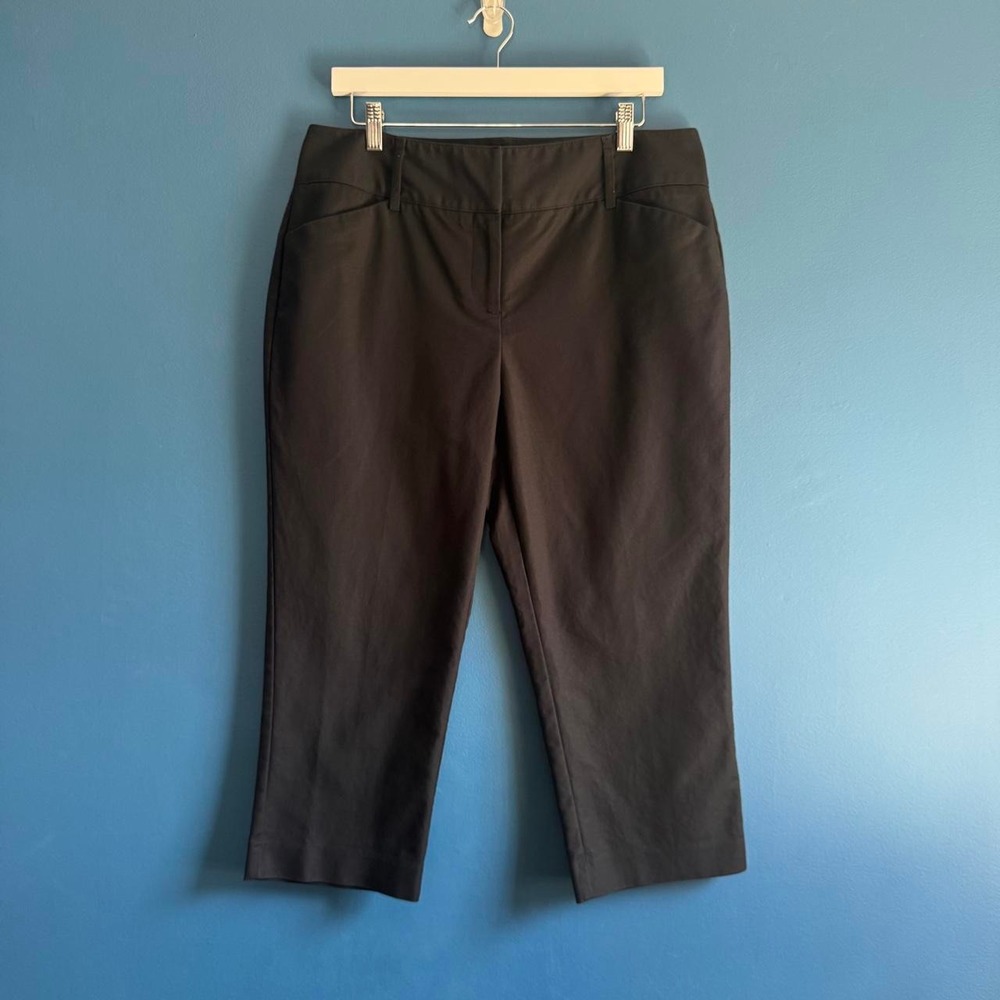 Y2K Dana Buchman Capri Pants Women's Size 14 Black 2000s Minimalist Office Twee